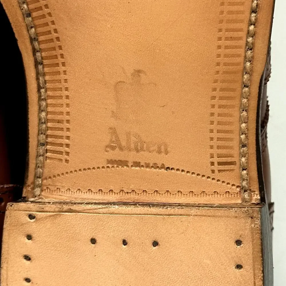 NIB RARE Alden 966 Short Wing Blucher Burnished Tan Calf Derby Made in USA 9 D